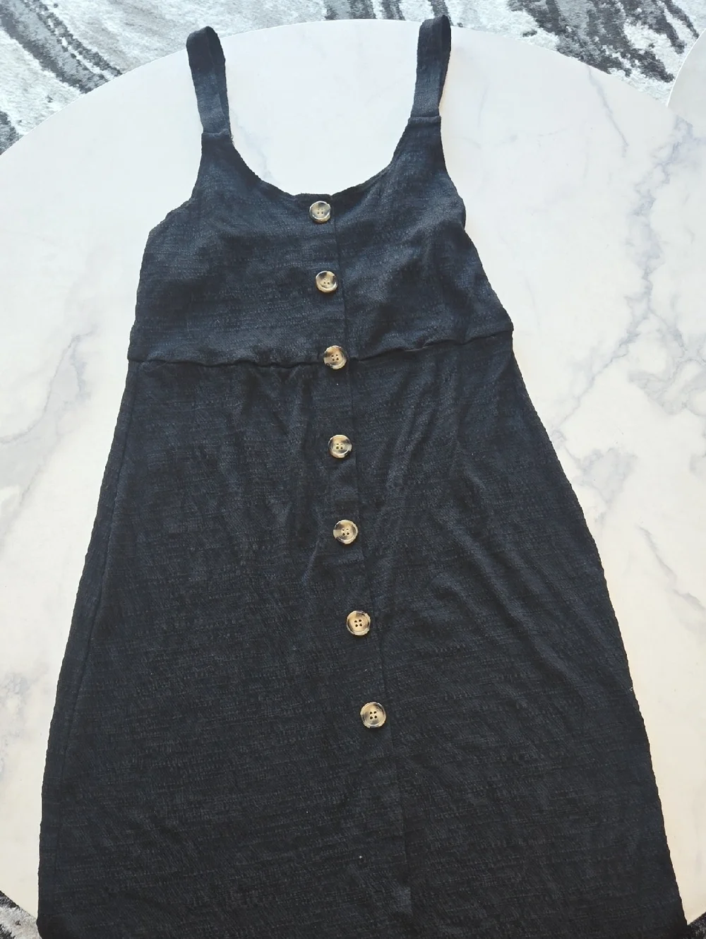 Miken Black Adjustable Button-Front Swim Cover-up Sleeveless Vacay Size S NWT